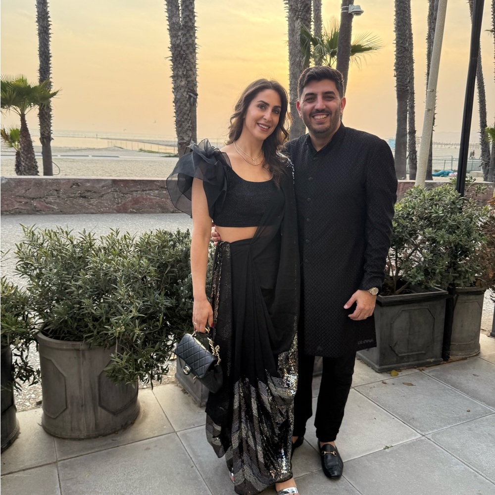 Elegant Black and Silver Saree